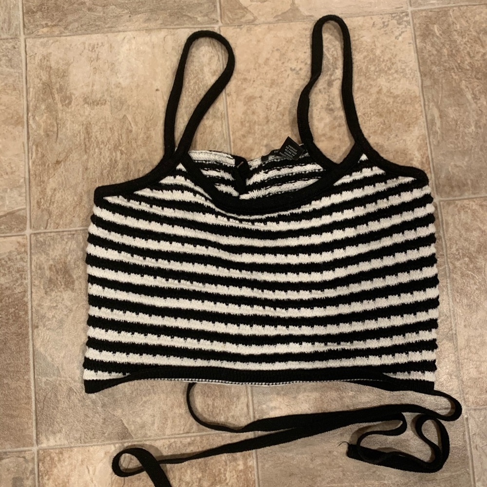 Forever 21 Striped Cropped Knit Tank size small